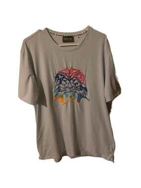 Maceoo Tee Neon Light Blue Geometric Lion Embroidered Graphic T-Shirt